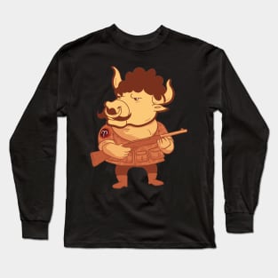 Zodiac bull rifle hunter funny brown Long Sleeve T-Shirt